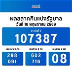 ผลออกสลากกินแบ่งรัฐบาลวันนี้